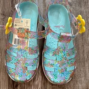 Mini Boden Blue and Yellow Sandals with Adjustable Straps
